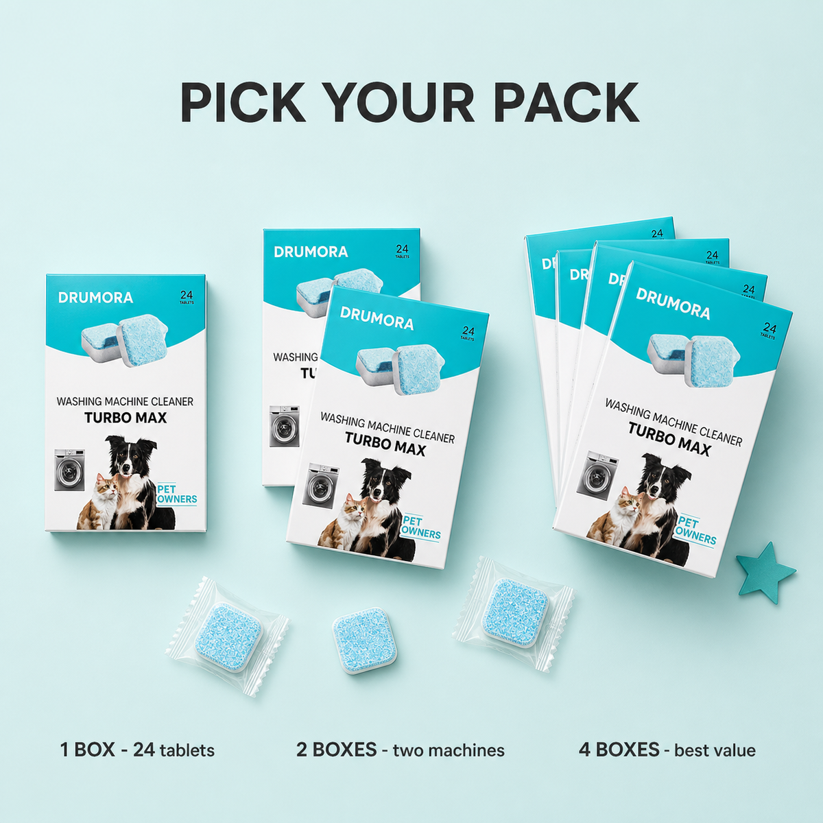Pick your pack: 1, 2 or 4 boxes