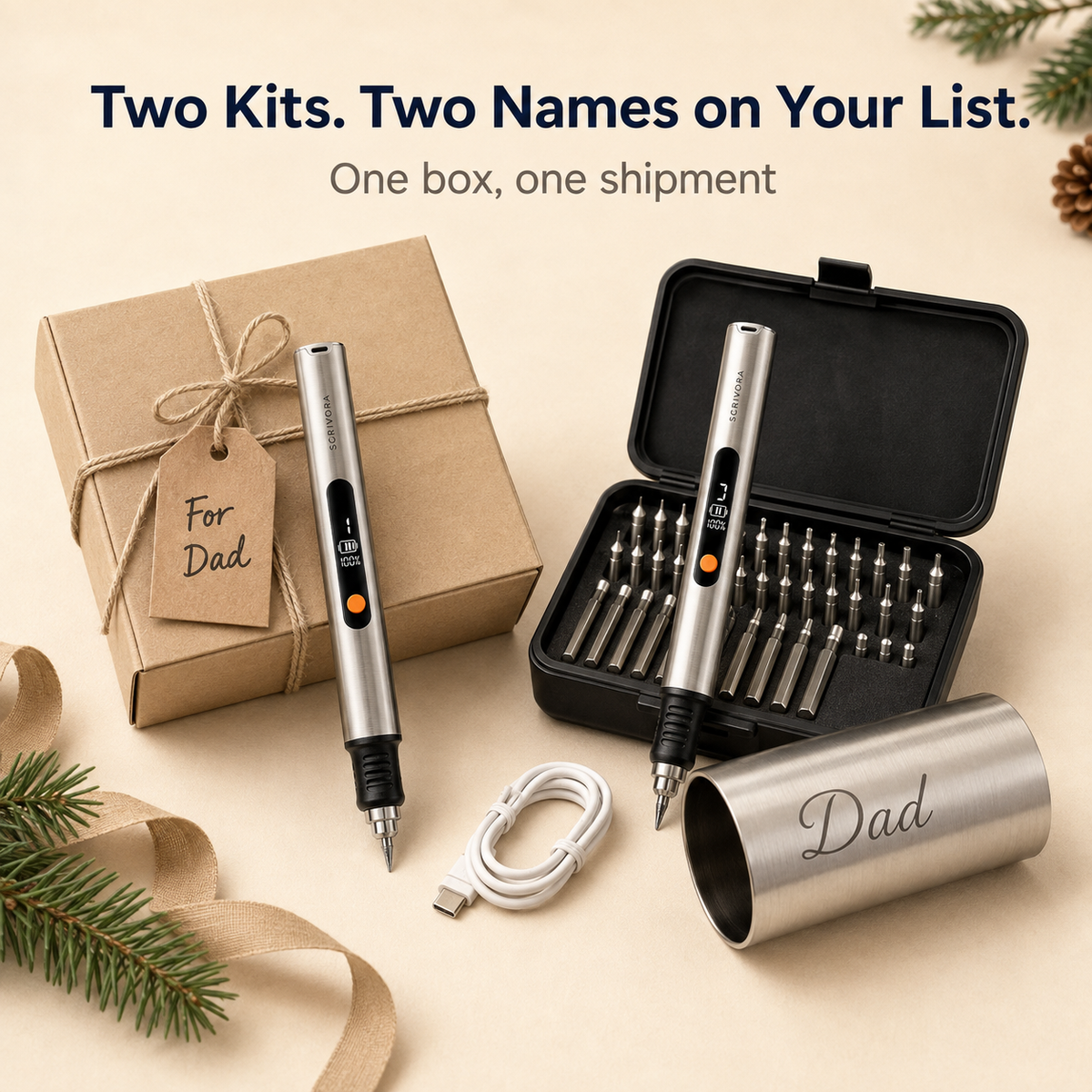 Two kits, two names on your list, one box, one shipment